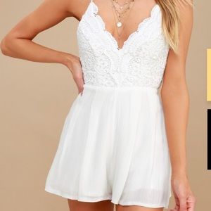 White Lulus backless romper